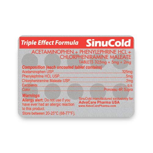 Sinus + Cold Tablets (blister of 10 tablets)