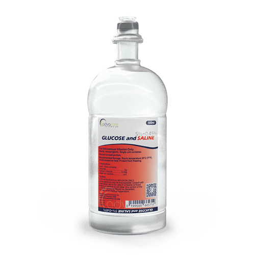 Glucose (Dextrose) + Saline (Sodium Chloride) Injection (1 single-dose container)