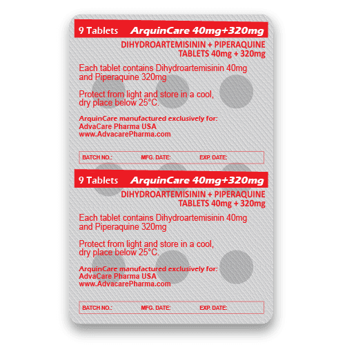 Dihydroartemisinin + Piperaquine Tablets (blister of 9 tablets)