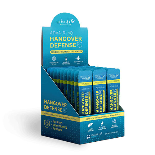 Hangover Supplement (AdvaLife Adva-ResQ anti-hangover powder with DHM, NAC and Taurine for effective liver detox.)