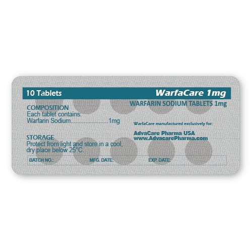 Comprimés de Warfarine (blister de 10 comprimés)