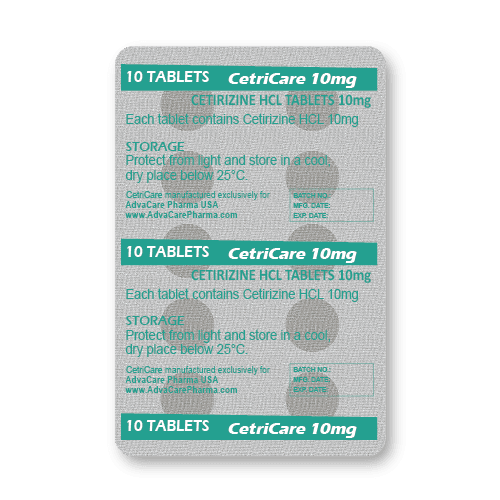 Cetirizine HCl Tablets (blister of 10 tablets)