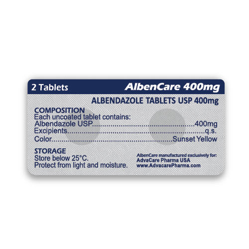 Albendazole Tablets (blister of 2 tablets)