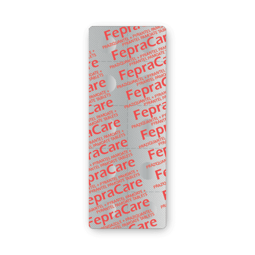 Praziquantel + Pyrantel Pamoate + Febantel Tablets (blister of 10 tablets)