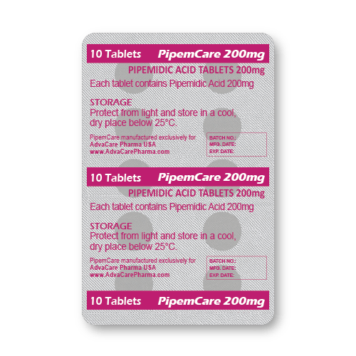 Pipemidic Acid Tablets (blister of 10 tablets)