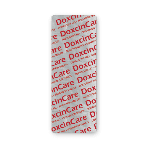 Comprimés de Doxycycline HCl + Spiramycine (plaquette de 10 comprimés)