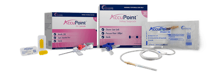 Different types of intravenous medical supplies and infusions.