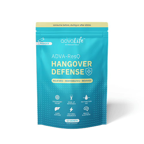 Supplément Anti-Gueule de Bois (AdvaLife Adva-ResQ sachet refermable en vrac. DHM, Formule de NAC et de Taurine pour l'aide à la santé du foie.)