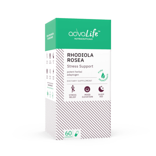Cápsulas de Rhodiola Rosea (caja de frasco)