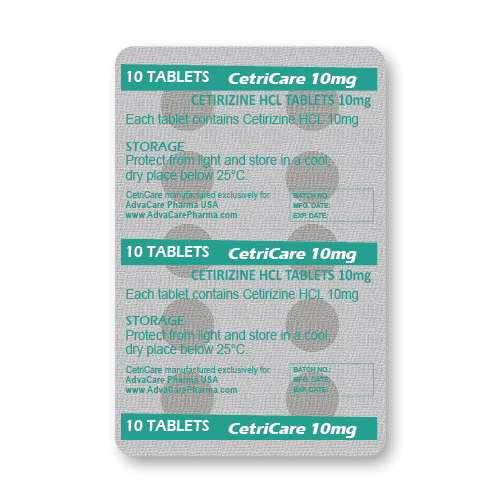 Comprimés de Cétirizine HCl (blister de 10 comprimés)