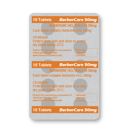 Berberine HCL Tablets (blister of 10 tablets)