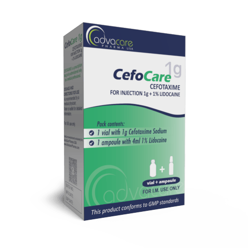 Céfotaxime sodique avec lidocaïne HCL pour injection (boîte de 1 flacon et 1 ampoule)