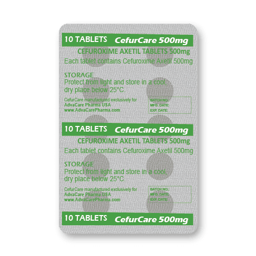 Comprimés de Cefuroxime Axetil (blister de 10 comprimés)