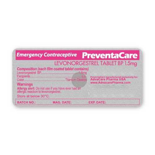 Levonorgestrel Comprimidos (ampolla de 1 tableta)