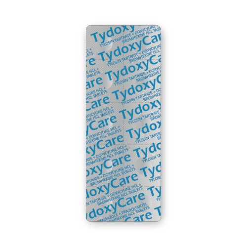 Tylosin Tartrate + Doxycycline HCl + Bromhexine HCl Tablets (blister of 10 tablets)