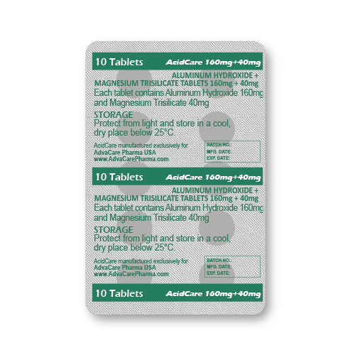 Aluminum Hydroxide + Magnesium Trisilicate Tablets (blister of 10 tablets)