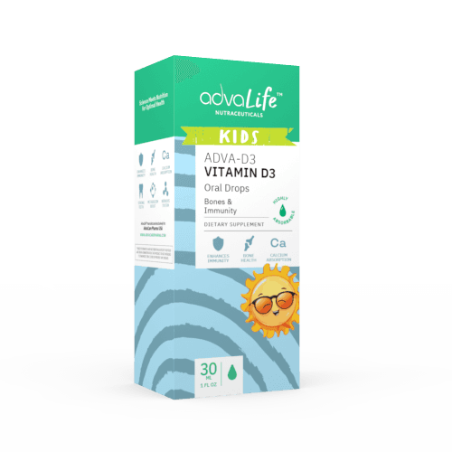 Gotas de vitamina D3 para niños (caja de frasco)