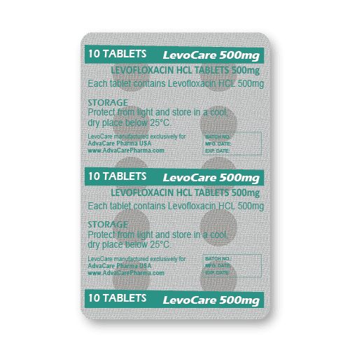 Levofloxacin HCl Tablets (blister of 10 tablets)