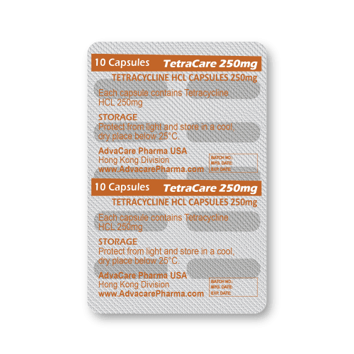 Tetracycline HCl Capsules (blister of 10 capsules)