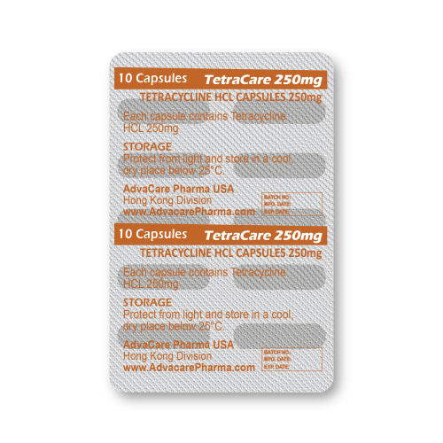 Tetracycline HCl Capsules (blister of 10 capsules)