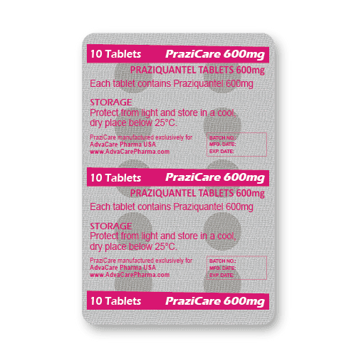 Comprimidos de Praziquantel (blíster de 10 comprimidos)