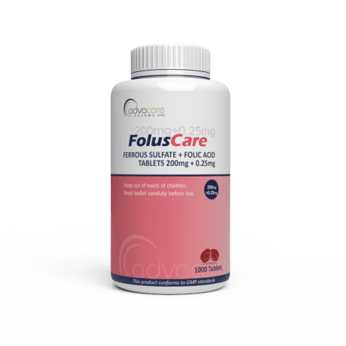 Ferrous Sulfate + Folic Acid Tablets (bottle of 1000 tablets)
