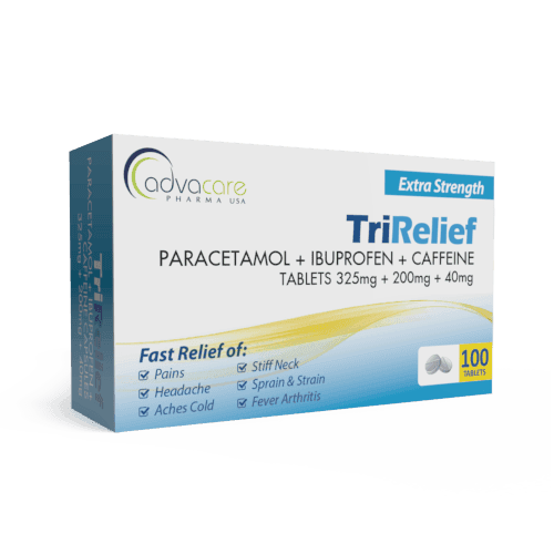 Comprimés de Paracétamol + Ibuprofène + Caféine (boîte de 100 comprimés)
