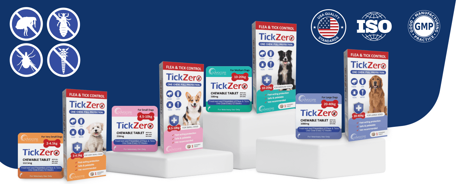 TickZero Comes in Various Dosage Formats Convenient for Various Dog Sizes