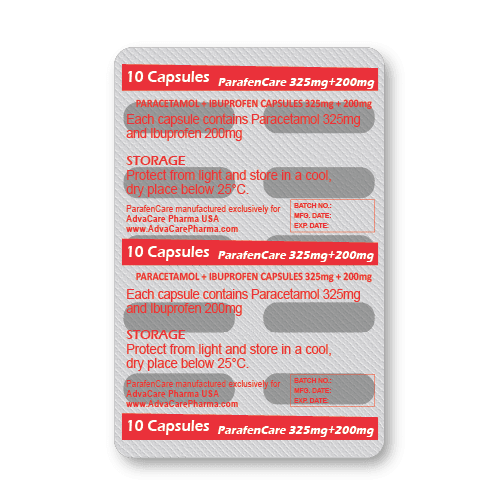 Cápsulas de Paracetamol + Ibuprofeno (blíster de 10 cápsulas)