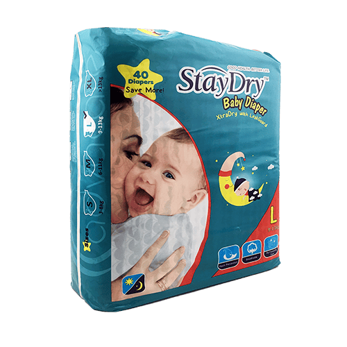Couches pour Bébés (un sac en polyéthylène de 40 pièces)