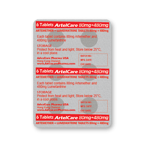 Comprimidos de Arteméter + Lumefantrina (blíster de 6 comprimidos)