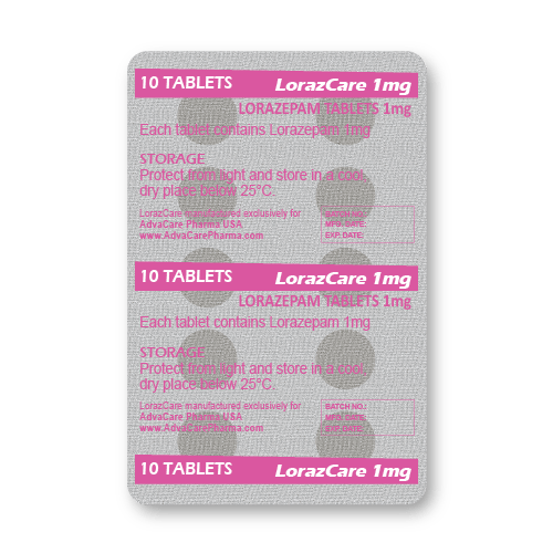 Lorazepam Tablets (blister of 10 tablets)