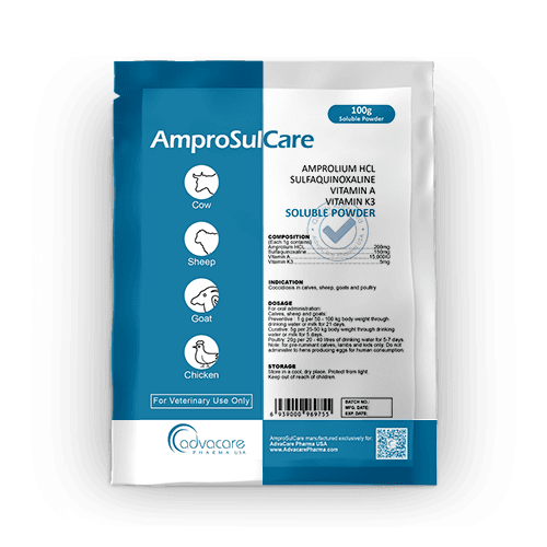Amprolium HCl + Sulfaquinoxaline + Vitamin A + Vitamin K3 Soluble Powder (1 bag)