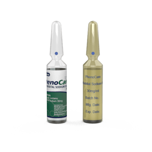 Phenobarbital Sodium Injection (1 ampoule ceramic printing and 1 ampoule labelling)