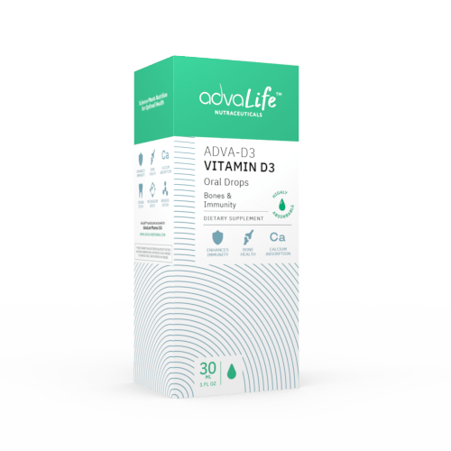 Gotas de vitamina D3 para adultos (caja de botella)