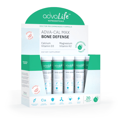 Comprimés Effervescents Calcium + Magnésium + Vitamine D3 (boîte de 12 tubes)