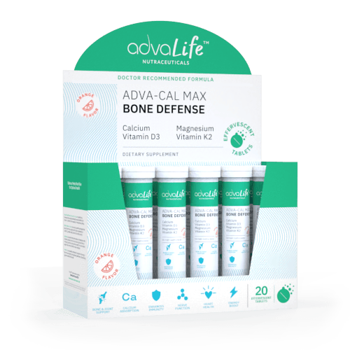 Calcium + Magnésium + Vitamine D3 Comprimés Effervescents (boîte de 12 tubes)