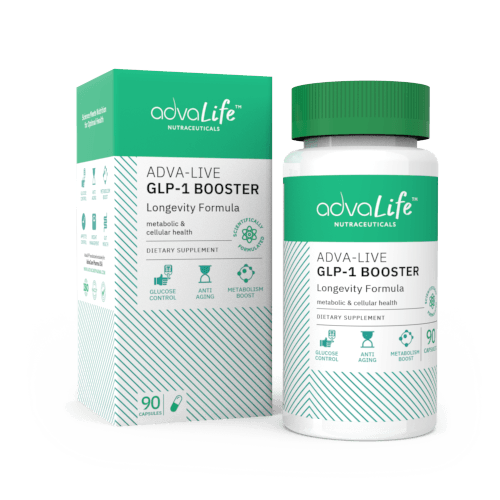 GLP-1 Booster Supplement for Longevity (1 box and 1 bottle)