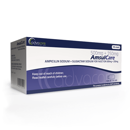 Ampicilina Sódica + Sulbactam Sódico para Inyección (caja de 10 viales)