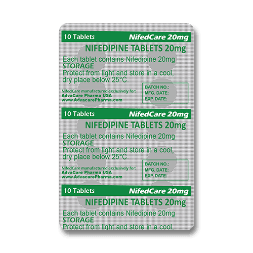 Comprimés de Nifédipine (blister de 10 comprimés)