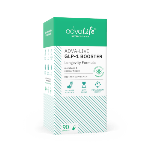 GLP-1 Booster Supplement for Longevity (box of bottle)