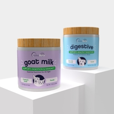 Probióticos para perros, complementos digestivos incluida la leche de cabra