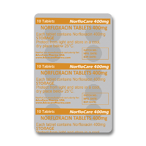 Comprimidos de Norfloxacina (blíster de 10 comprimidos)