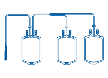 Poche de sang pour transfusion triple