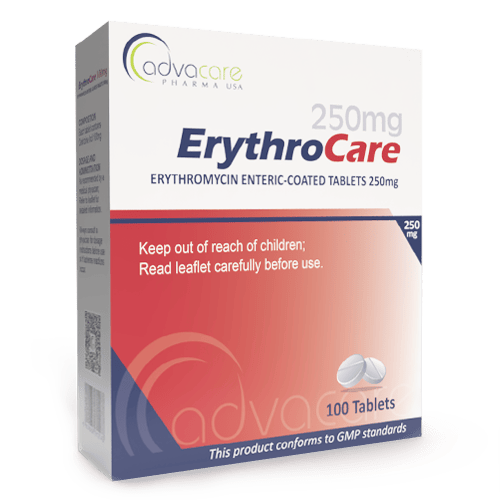 Erythromycin Enteric-Coated Tablets (box of 100 tablets)