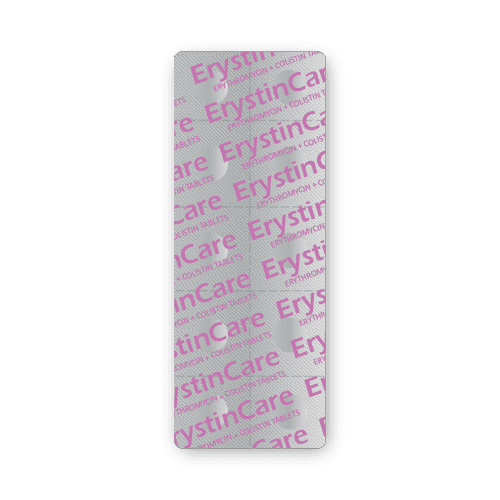 Erythromycin + Colistin Tablets (blister of 10 tablets)