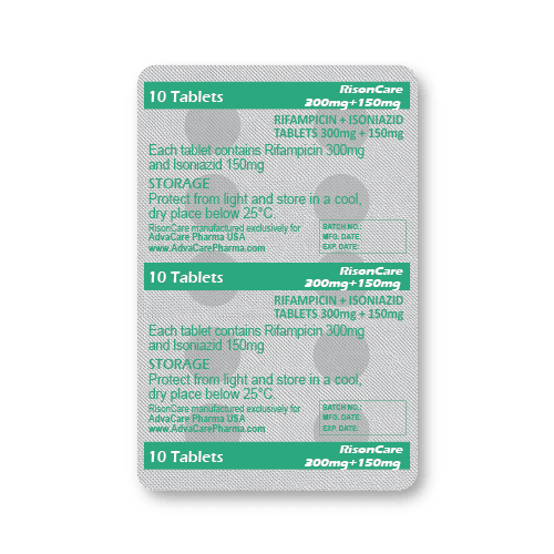 Comprimés de Rifampicine + Isoniazide (blister de 10 comprimés)