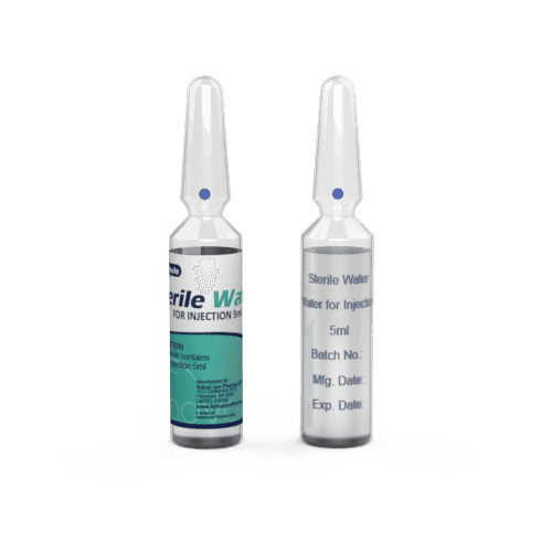 Eau pour injection (1 impression de flacon céramique et 1 étiquetage de flacon)
