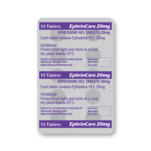 Ephedrine HCL Tablets (blister of 10 tablets)