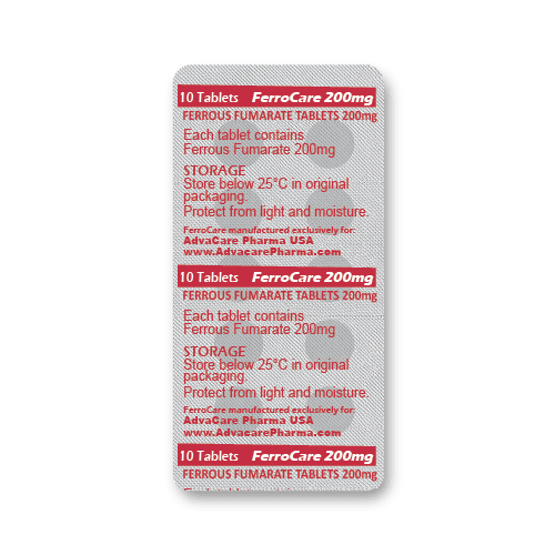 Comprimidos de Fumarato Ferroso (blíster de 10 comprimidos)